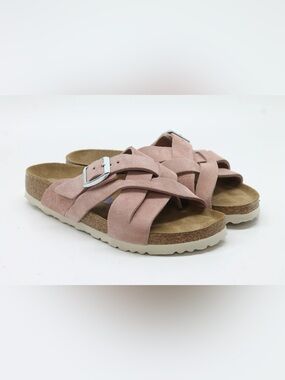 Birkenstock Women's Suede Crisscross Sandals - Blush Pink